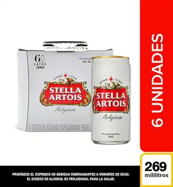 Makro Cerveza stella artois lata 269ml x 6u oferta