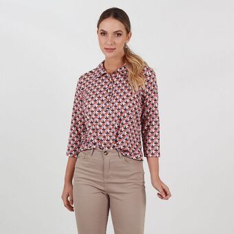 Fuera de Serie Blusa cuello camisero manga 3cuartos oferta