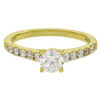 Kevin's Joyeros Anillo compromiso en oro amarillo de 18 kilates, con diamante central de 0.50 ct y decoración en diamantes de 0.31 ct oferta