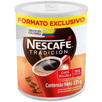 Carulla Cafe instantaneo tradición nescafe 231 gr oferta