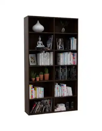Biblioteca taira, caoba, con amplio espacio de almacenamiento