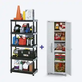 Rimax Combo organizador (1 armario grande barú + 1 estantería ventilada 18 de 5 niveles) oferta
