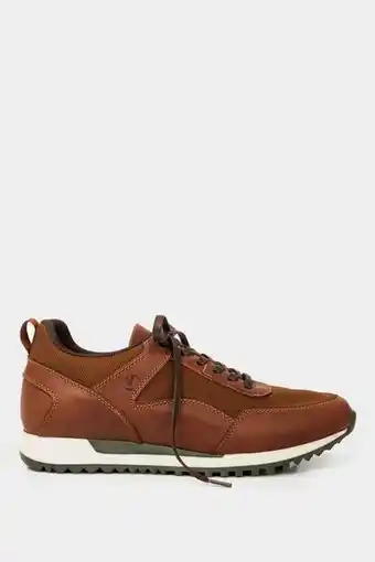 Vélez Tenis engeil de cuero para hombre suela bicolor cafe oferta