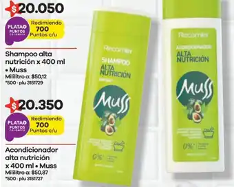 Muss Shampoo Alta Nutrición 400ml