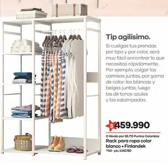 Éxito Finlandek Rack para Ropa Color Blanco oferta