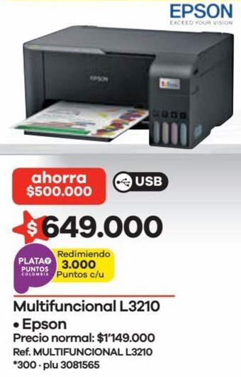 Éxito Epson Multifuncional L3210 oferta