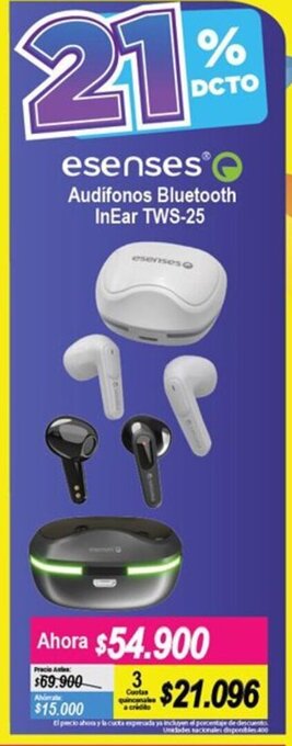 Alkomprar Esenses Audífonos Bluetooth InEar TWS-25 oferta
