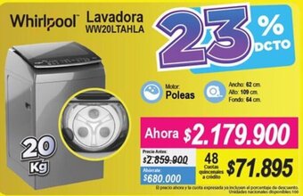 Alkomprar Whirlpool Lavadora WW20LTAHLA 20kg oferta