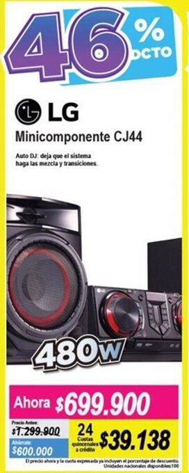 Alkomprar LG Minicomponente CJ44 480W oferta