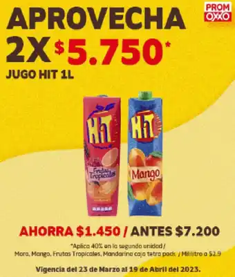Oxxo Jugo Hit 1L oferta