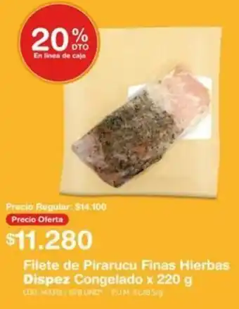 Makro Dispez Filete de Pirarucu Finas Hhierbas Congelado 220g oferta