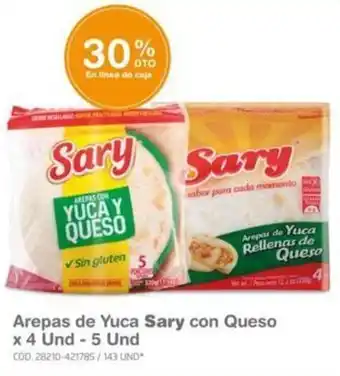Makro Arepas de Yuca SAry con Queso 4und-5und oferta