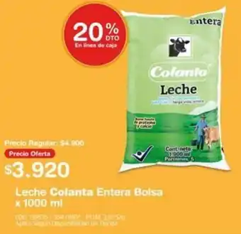Makro Leche Colanta Entera Bolsa 1000ml oferta