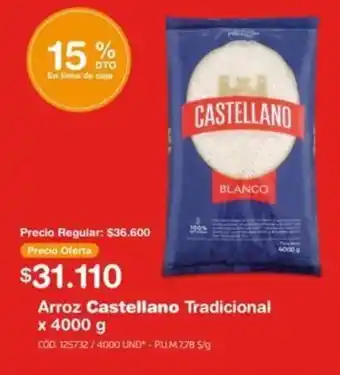Makro Arroz Caastellana Tradicional 4000g oferta