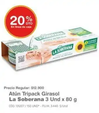 Makro Atún Tripack Girasol La Sonerana 3Und x 80g oferta