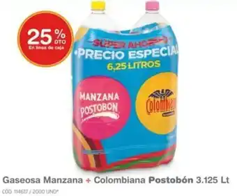 Makro Gaseosa Manzana + Colombiana Postobón 3,125L oferta