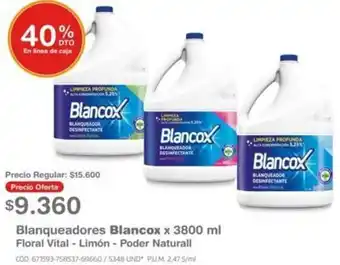 Makro Blanqueadores Blancox 3800ml oferta