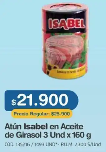 Makro Atún Isabel en Aceite de Girasol 3 Und 160g oferta