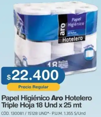 Makro Papel Higiénico Aro Hotelero Triple Hoja 18Und x 25mt oferta