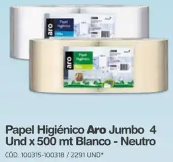 Makro Papel Higiénico Aro Jumbo 4 Und x 500mt Blanco-Neutro oferta