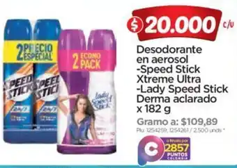 Surtimax Desodorante en Aerosol Speed Ultra Lady Speed Stick Derma Aclarado 182g oferta