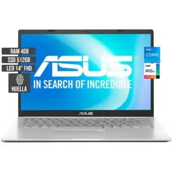 Linio Portatil asus intel core i5-1135g7 ssd 512gb ram 4gb intel iris® xe 14 full hd oferta
