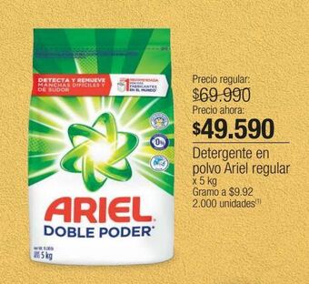 Jumbo Detergente en polvo ariel regular x 5 kg oferta