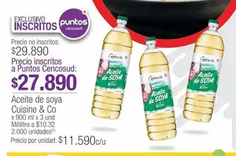Jumbo Aceite de soya cuisine & co x 900 ml x 3 und oferta