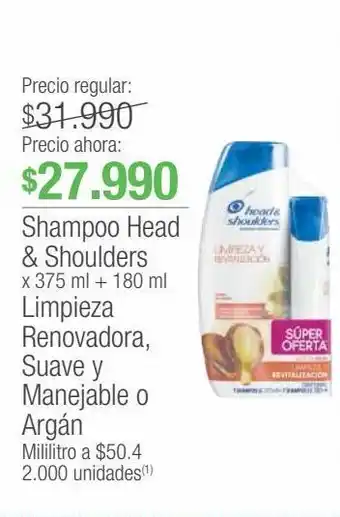 Jumbo Shampoo head & shoulders x 375 ml + 180 ml limpieza renovadora oferta