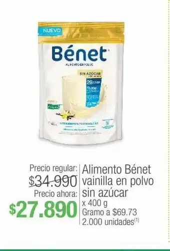 Jumbo Alimento bénet vainilla en polvo sin azúcar x 400 g oferta