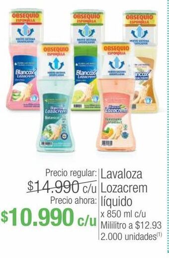 Jumbo Lavaloza lozacrem líquido x 850 ml c/u oferta