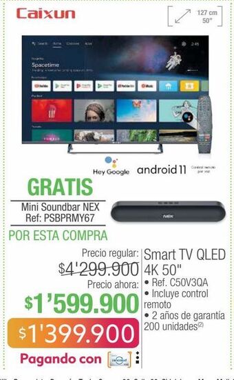 Jumbo Caixun smart tv qled 4k 50 • ref. c50v3qa oferta