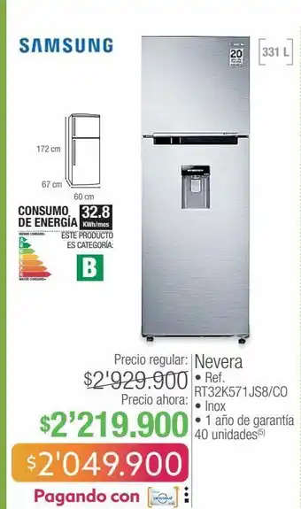 Jumbo Samsung nevera • ref. rt32k571js8/co oferta