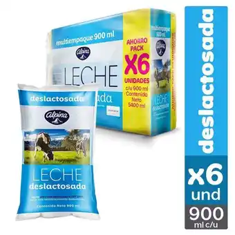 Superdroguería Olímpica Leche uht alpina deslactosada bolsa 900 ml x6 unds oferta