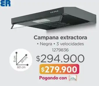 Campana extractora 60 chall negr cx4300