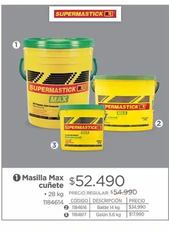 Easy Masilla supermastick max cuñete x 28kg oferta