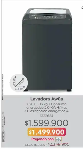 Easy Lavadora haceb 28l/13k awua 13 kg d ne oferta