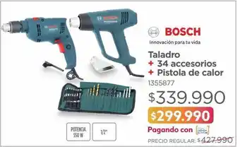 Easy Taladro + 34 accesorios + pistola de calor bosch oferta