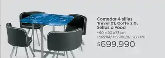 Easy Comedor 4 sillas 90x90x73 travel 21 oferta