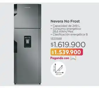 Easy Nevera challenger 249lt no frost oferta