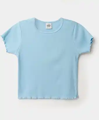 Polito Camiseta manga corta para niña en rib color azul oferta