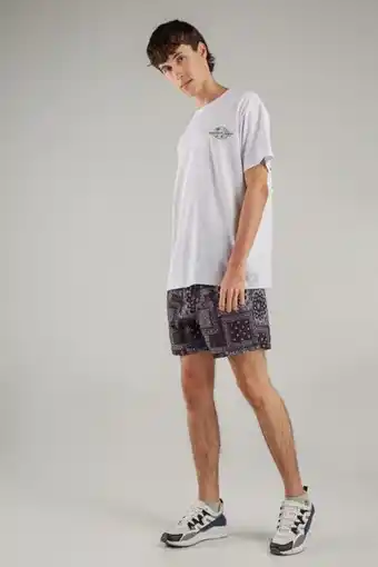 Koaj Bermuda piscinera negra tiro bajo con estampado de figuras oferta