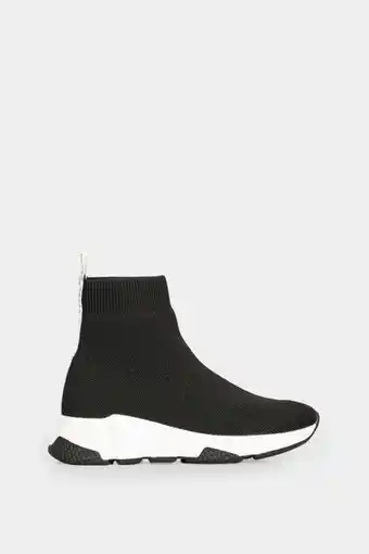 Vélez Tenis tipo botín zamba para mujer combinación de téxtil y cuero negro oferta