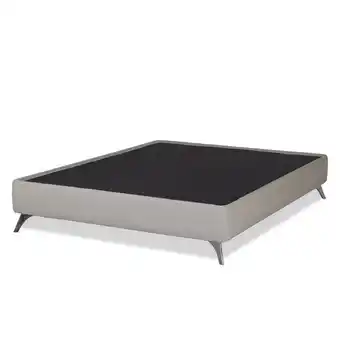 Muebles Jamar Base cama doble harrison microfibra beige oferta