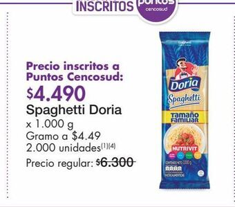 Metro Spaguetti doria x 1000g oferta