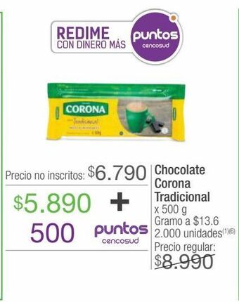 Jumbo Chocolate corona tradicional x 500g oferta