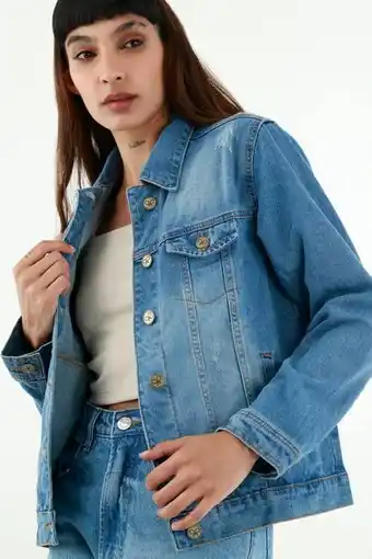 Tennis Chaqueta en denim azul para mujer oferta