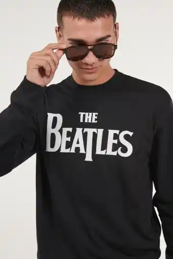 Koaj Buzo negro cuello redondo con estampados de the beatles oferta