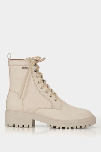 Vélez Botines planos hacker de cuero para mujer monocolor beige oferta