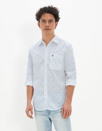 American Eagle Camisa ae abotonada everyday de corte ajustado con estampado oferta